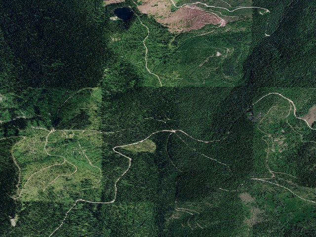 Aerial image of Mammoth Springs