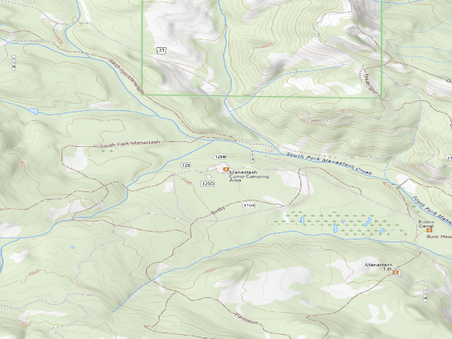 USGS topographic map of Manastash Lake Campground