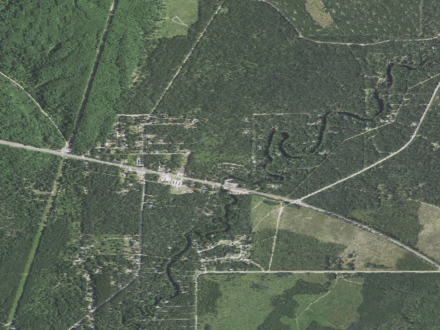 Aerial image of Manistee River Bridge State Forest Campground