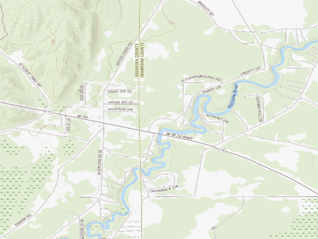 USGS topographic map of Manistee River Bridge State Forest Campground
