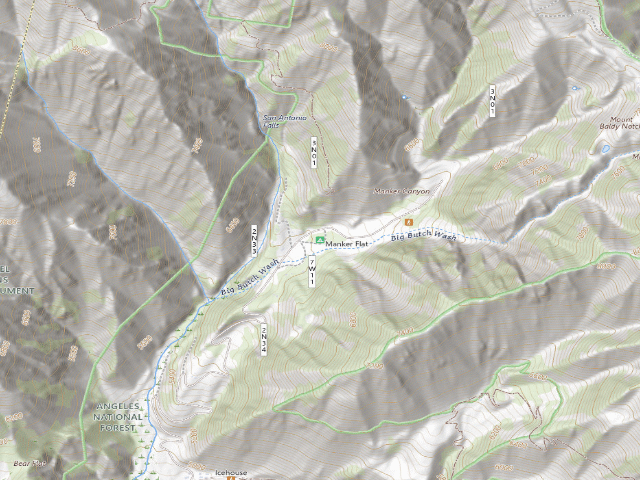 USGS topographic map of Manker Flat