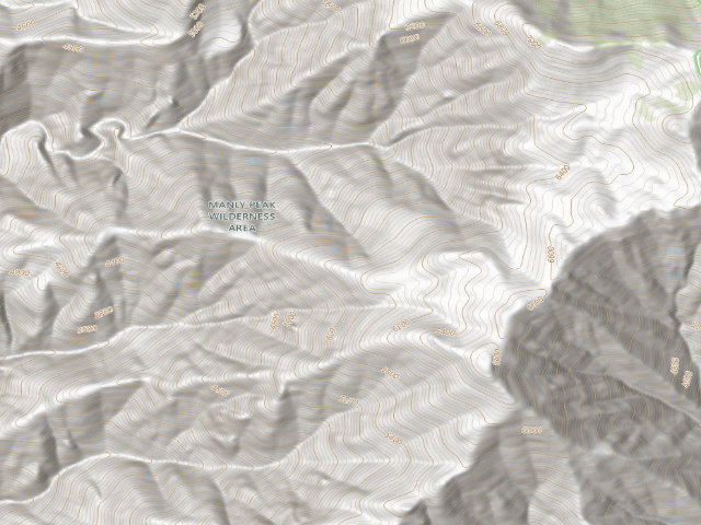USGS topographic map of Manly Peak Wilderness