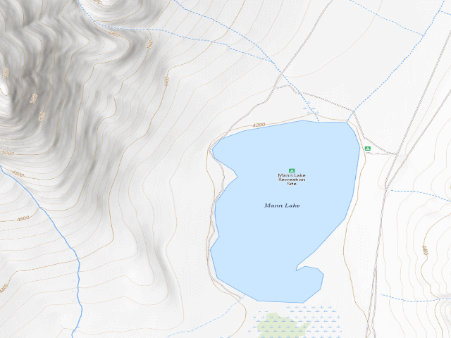 USGS topographic map of Mann Lake Campground