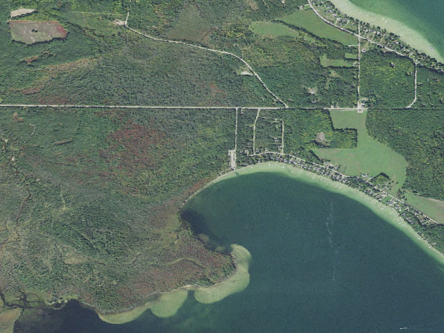 Aerial image of Maple Bay State Forest Campground