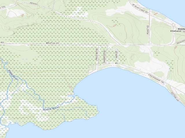 USGS topographic map of Maple Bay State Forest Campground