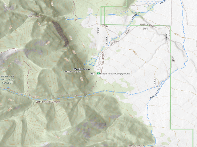 USGS topographic map of Maple Grove Campground