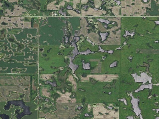 Aerial image of Maple River WMA (Dickey County)