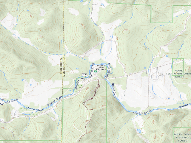 USGS topographic map of Marble Creek Campground