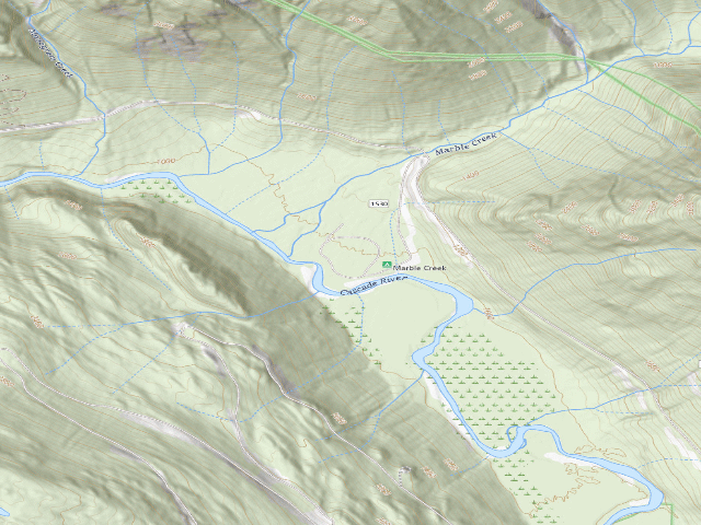 USGS topographic map of Marble Creek Campground