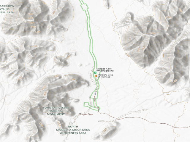 USGS topographic map of Margie's Cove Campground