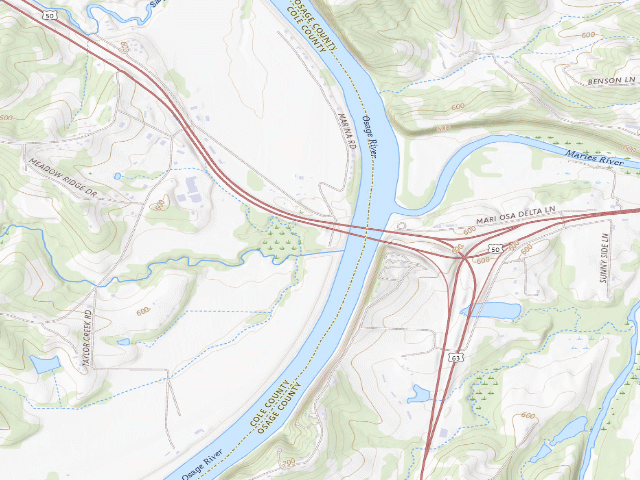 USGS topographic map of Mari-Osa Access