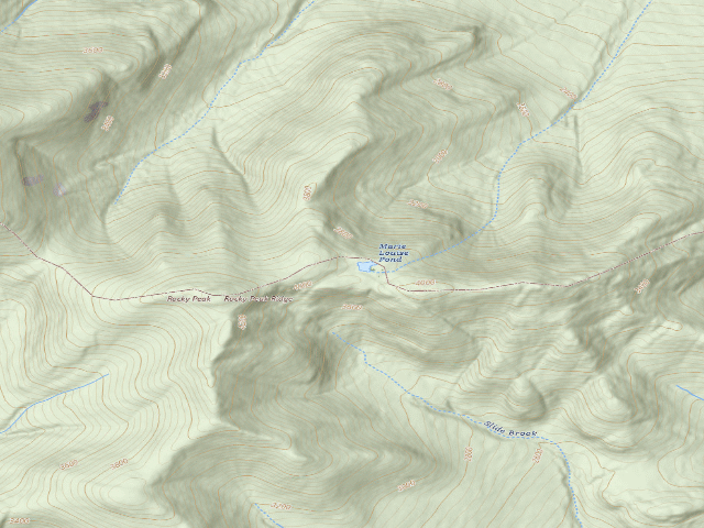 USGS topographic map of Marie Louise Pond Campsite (Giant Mountain Wilderness)