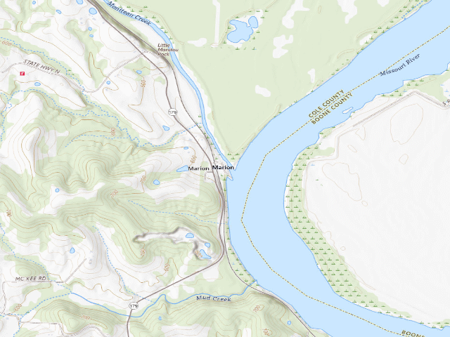 USGS topographic map of Marion Access