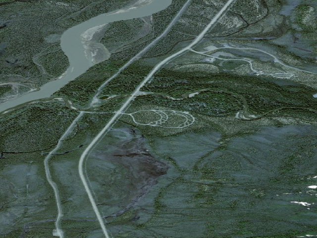 Aerial image of Marion Creek Campground (Dalton Highway, near Coldfoot)