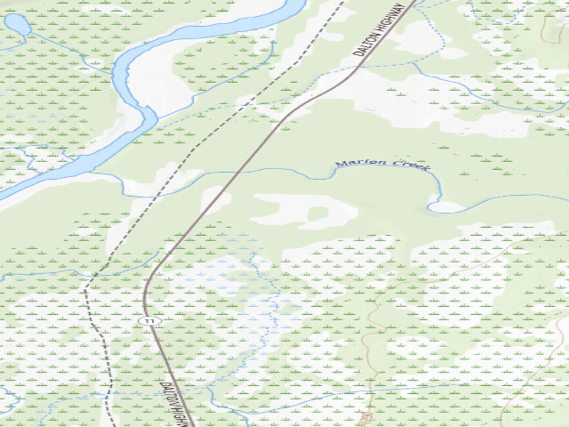 USGS topographic map of Marion Creek Campground (Dalton Highway, near Coldfoot)