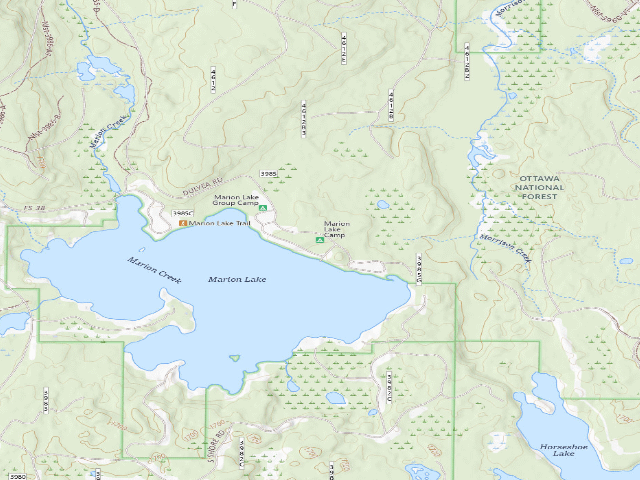 USGS topographic map of Marion Lake Camp