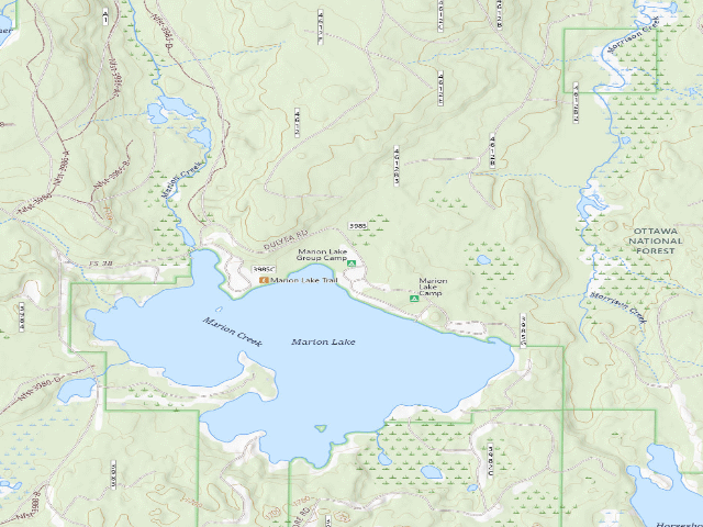 USGS topographic map of Marion Lake Group Camp