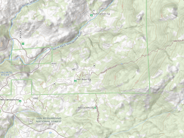 USGS topographic map of Marion Mountain Campground