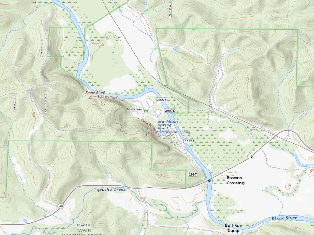USGS topographic map of Markham Springs Campground