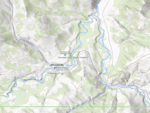 USGS topographic map of Markleeville Campground