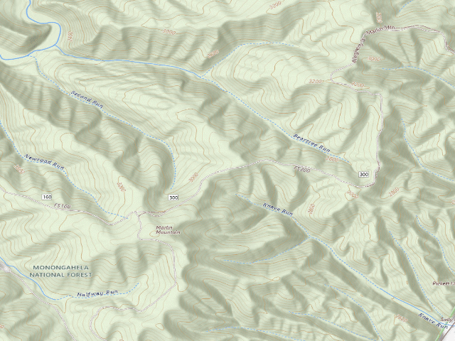 USGS topographic map of Marlin Mountain Shelter