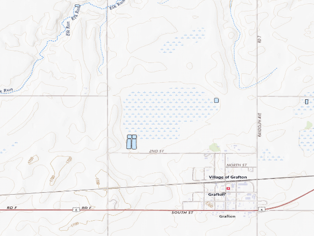 USGS topographic map of Marsh Hawk WMA