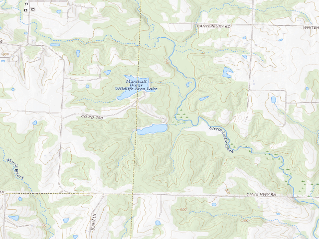 USGS topographic map of Marshall I. Diggs Conservation Area