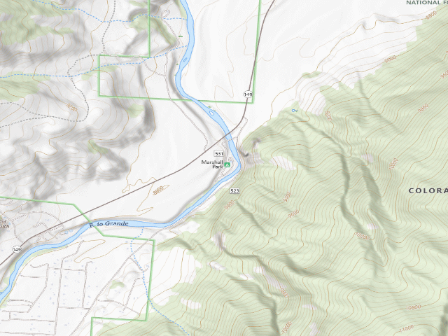 USGS topographic map of Marshall Park Campground
