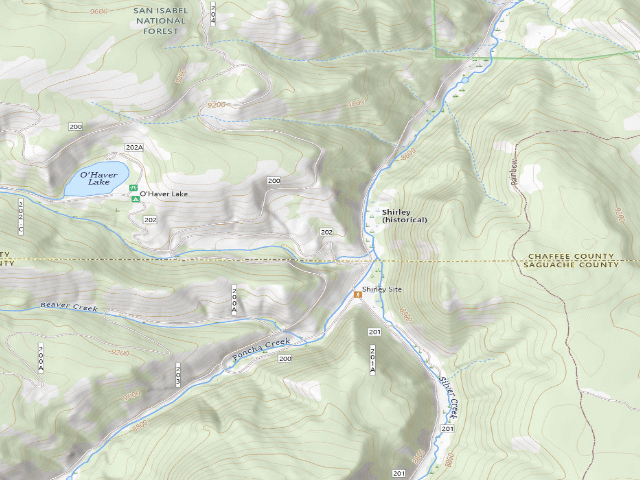 USGS topographic map of Marshall Pass Dispersed Campground