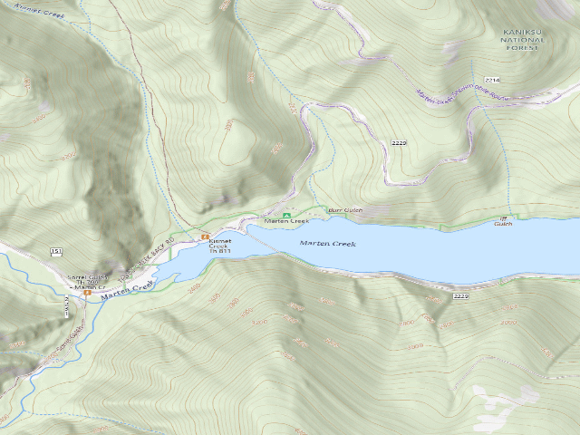 USGS topographic map of Marten Creek Campground