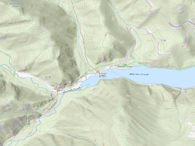 USGS topographic map of Marten Creek