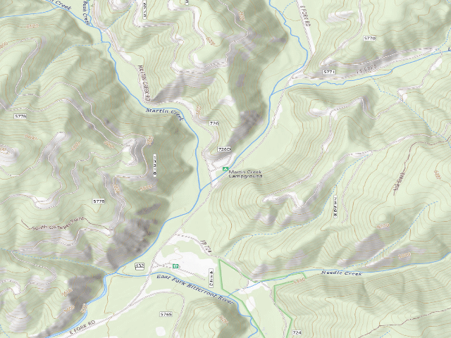 USGS topographic map of Martin Creek Campground