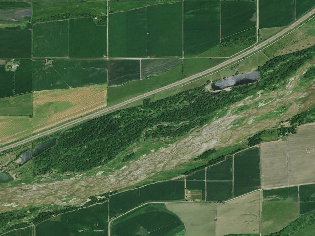 Aerial image of Martin's Reach WMA