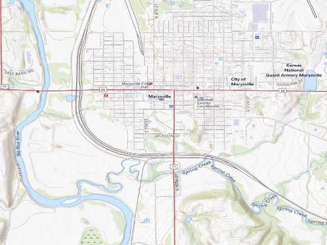 USGS topographic map of Marysville City Park