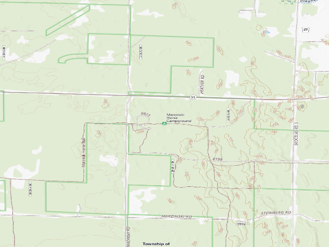 USGS topographic map of Marzinski Horse Campground