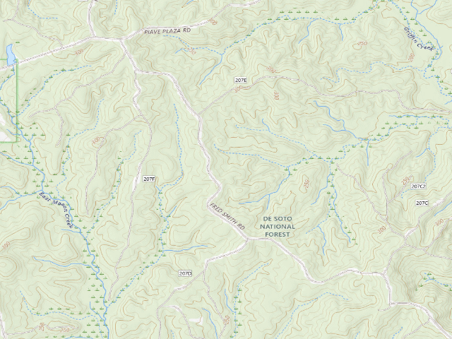 USGS topographic map of Mason Creek WMA camp site 4
