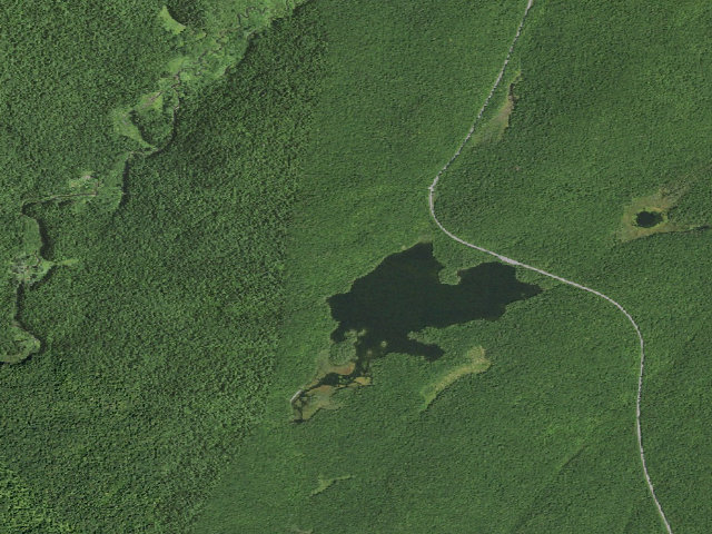 Aerial image of Mason Lake 1 (Jessup River Wild Forest)