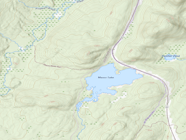USGS topographic map of Mason Lake 1 (Jessup River Wild Forest)