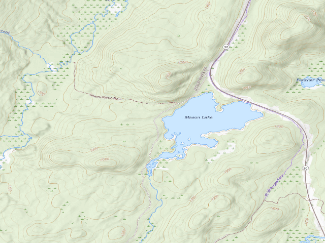 USGS topographic map of Mason Lake 1A (Jessup River Wild Forest)