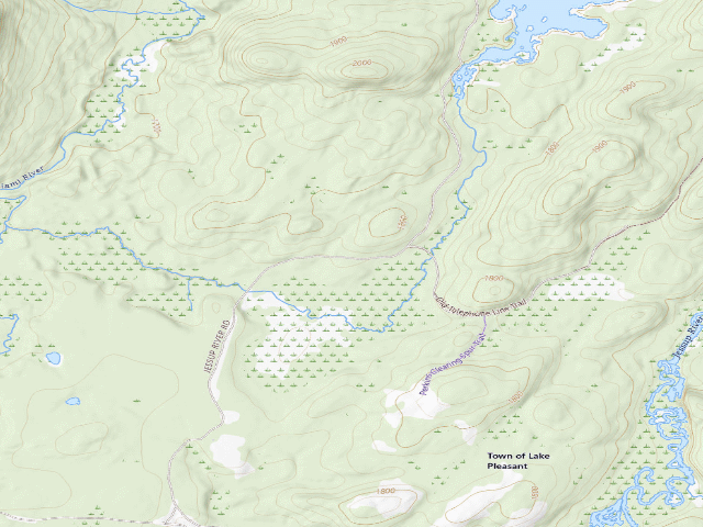 USGS topographic map of Mason Lake 6 (Jessup River Wild Forest)