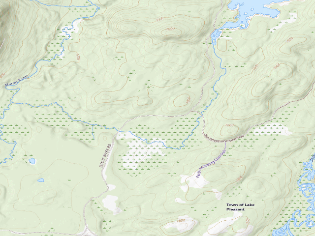 USGS topographic map of Mason Lake 7 (Jessup River Wild Forest)