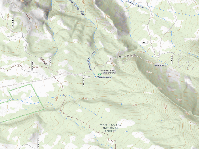 USGS topographic map of Masons Draw Campground