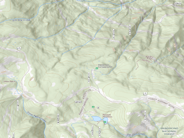 USGS topographic map of Masterson Campground