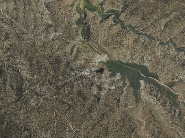 Aerial image of Mathews Canyon Dam Recreation Site