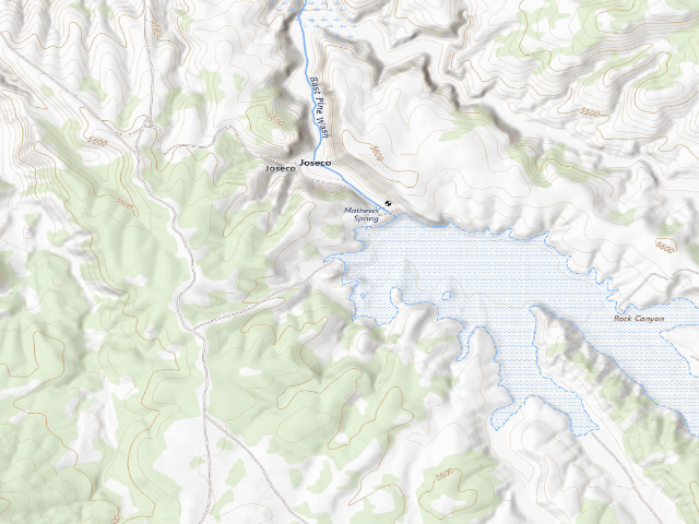 USGS topographic map of Mathews Canyon Dam Recreation Site