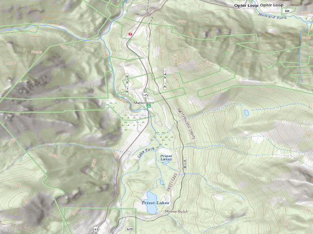 USGS topographic map of Matterhorn Campground