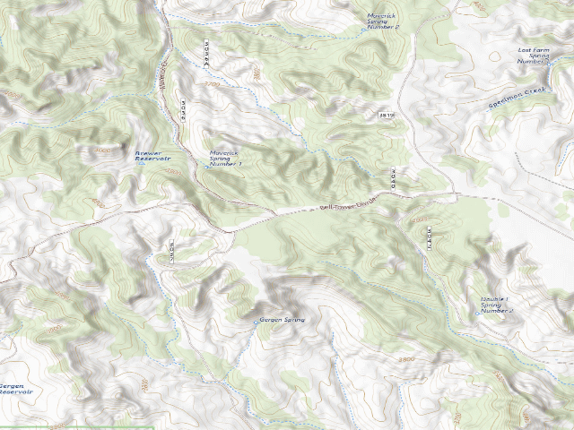 USGS topographic map of Maverick Gulch Crossroads