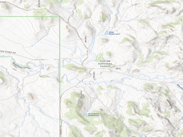 USGS topographic map of Maverick Gulch Rd- Speelman Cr Rd