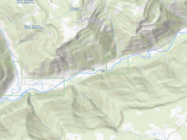 USGS topographic map of Mavreeso Campground
