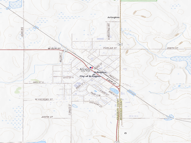 USGS topographic map of Maxwell Park Campground (Arlington)